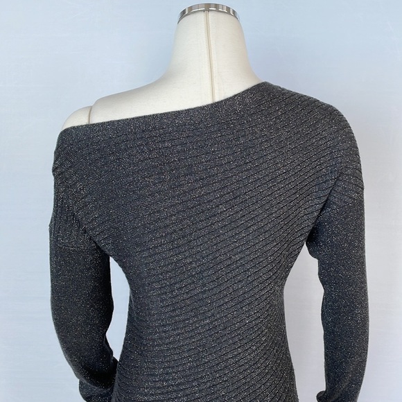 WHBM Lux Off Shoulder Tunic Sweater XSmall Gray - Picture 14 of 15